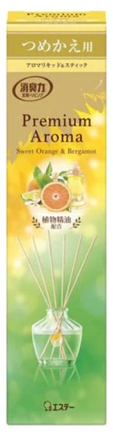 Освежитель воздуха для комнаты ST SHOSHU RIKI Апельсин и бергамот (сменная упаковка - наполнитель + палочки) 65 мл