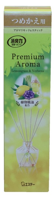 Освежитель воздуха для комнаты ST SHOSHU RIKI Лемонграсс и вербена (сменная упаковка - наполнитель + палочки) 65 мл