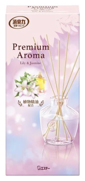 Освежитель воздуха для комнаты ST SHOSHU RIKI Лилия и жасмин (стеклянный флакон + наполнитель + палочки) 65 мл