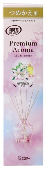 Освежитель воздуха для комнаты ST SHOSHU RIKI Лилия и жасмин (сменная упаковка - наполнитель + палочки) 65 мл