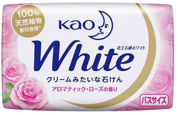 Натуральное увлажняющее туалетное мыло KAO White со скваланом (роскошный аромат роз) 130 гр