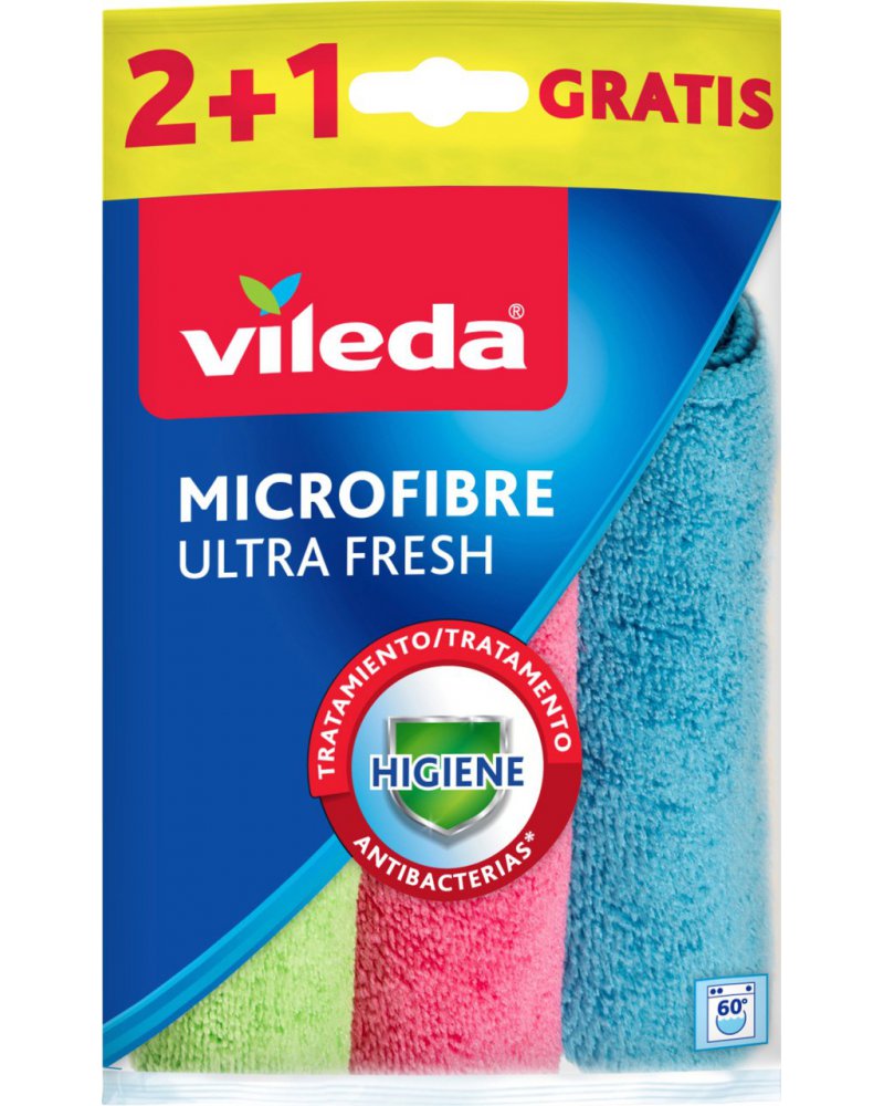 Салфетки из микрофибры Vileda Разноцветные 3 шт/12