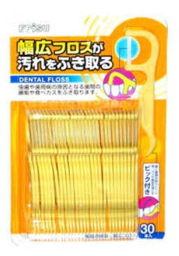 Флосспик с широкой РАСПУШЕННОЙ зубной нитью EBISU на плоской ручке 30 шт