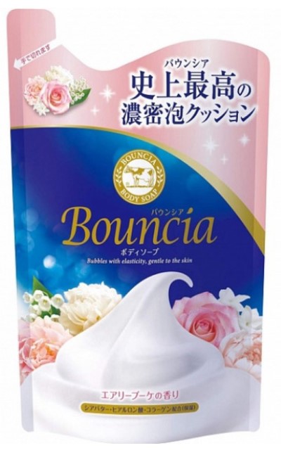 Сливочное жидкое мыло COW Bouncia для рук и тела с ароматом роскошного букета, запасной блок, 360 мл