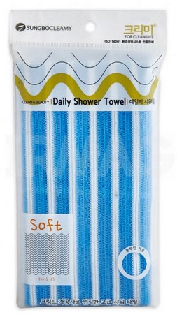 Мочалка для тела SC с плетением Сетка и плотной тесьмой Daily Shower Towel (жёсткая) размер 28 см х 90 см
