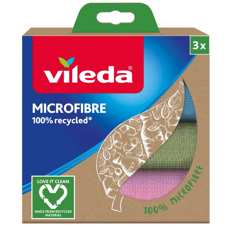 Тряпка Vileda Mikrofibra 100% переработанная 3 шт/12