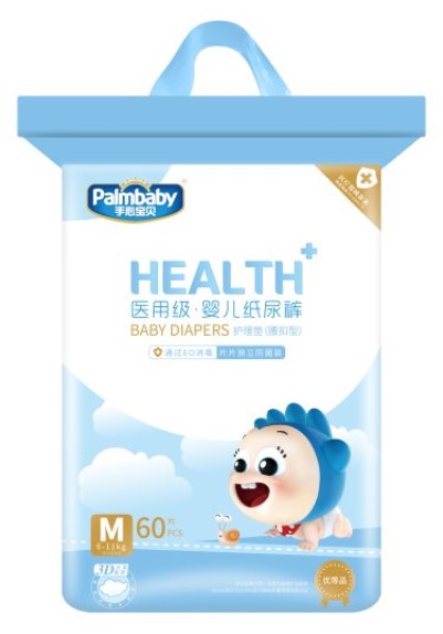 Детские подгузники PalmBaby Health+, размер M (6-11 кг), 60 шт