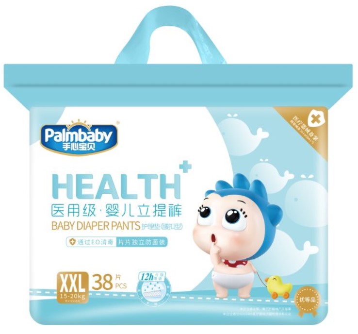 Детские подгузники-трусики PalmBaby Health+, размер XXL (от 15 кг), 38 шт
