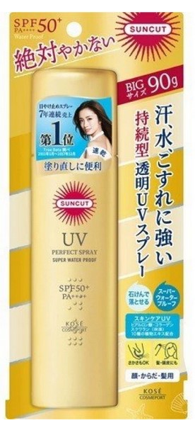 Суперводостойкий увлажняющий солнцезащитный спрей KOSE Suncut для лица, тела и волос SPF 50+ PA++++ 90 гр