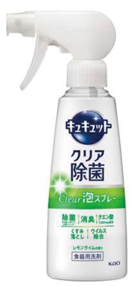 Средство для мытья посуды KAO CuCute Clear (с лимонной кислотой и ароматом лимона и лайма / пена-спрей для мытья без губки) 300 мл