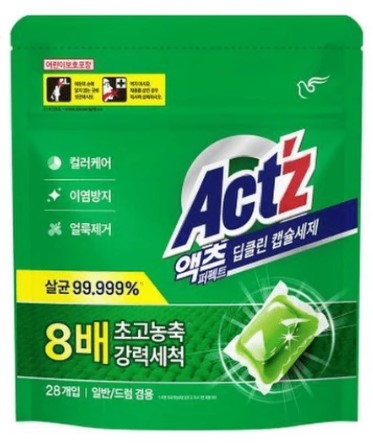 Капсулы для стирки белья PIGEON Act'z Глубокое очищение (концентрированный гель), 28 шт
