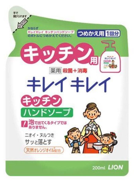 Кухонное мыло для рук  LION KireiKirei с антибактериальным эффектом, запасной блок 200 мл