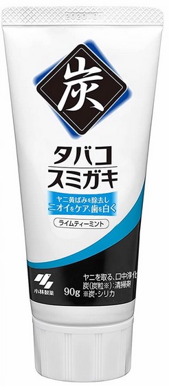 Зубная паста с древесным углем KOBAYASHI Tobacco Sumigaki, с эффектом отбеливания кофейного и никотинового налета, 90 гр