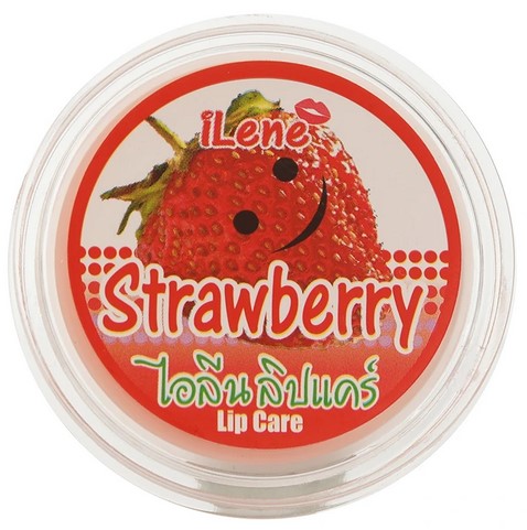 Бальзам для губ ILENE КЛУБНИКА, натуральный кокосовый увлажняющий, 5 гр