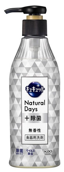 Средство для мытья посуды и кухонных раковин с лимонной кислотой KAO CuCute Natural Days + (без аромата / от стойких загрязнений) 300 мл