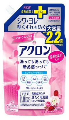 Гель для стирки LION Akron деликатных тканей с ароматом Цветочный букет, запасной блок 850 мл