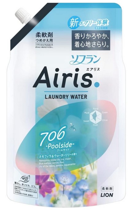 Кондиционеров для белья LION Soflan Airis с воздушным ароматом Poolside (мужской аромат) 850 мл