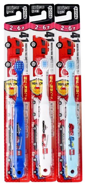 Детская зубная щётка EBISU Машинки с компактной головкой для САМОСТОЯТЕЛЬНОЙ чистки зубов (от 3 до 6 лет)