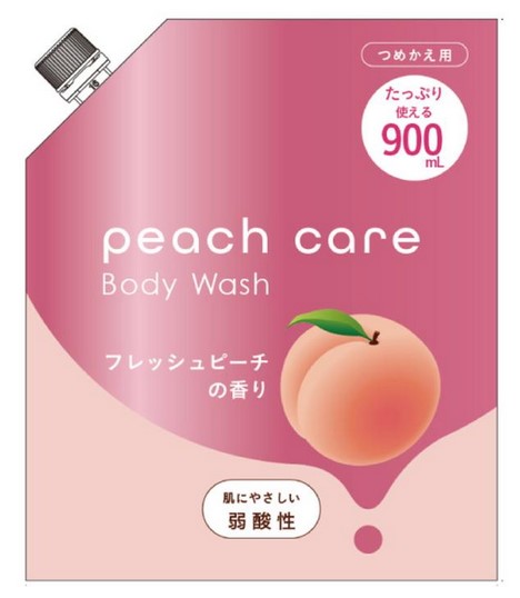 Слабокислотное жидкое мыло ROCKET SOAP Peach Care Body Wash для тела (аромат сочного персика), запасной блок 900 мл