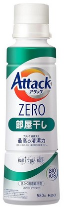 Жидкое средство для стирки KAO Attack ZERO (суперконцентрат, с защитой от неприятных запахов при сушке в помещении) 580 гр