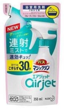 Пенящееся чистящее и дезодорирующее средство для ванной KAO MagicClean Airjet (аромат цветов и фруктов), запасной блок 350 мл