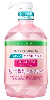 Защищающий ополаскиватель полости рта LION Systema Gums Plus Premium с активизирующим эффектом (спиртосодержащий) 900 мл