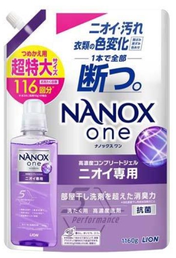 Гель для стирки LION Top Nanox One Odor (суперконцентрат), запасной блок 1160 гр
