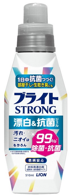 Гель-отбеливатель кислородный LION Супер яркость (для стойких загрязнений, с антибактериальным эффектом Bright STRONG) 510 мл