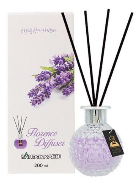 Жидкий освежитель воздуха SDK Aroma Diffuser (стеклянный флакон + палочки / лаванда) 200 мл