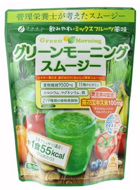 Пищевая добавка " Зеленый утренний смузи "/ фруктовый вкус / 200 г / Fine Japan