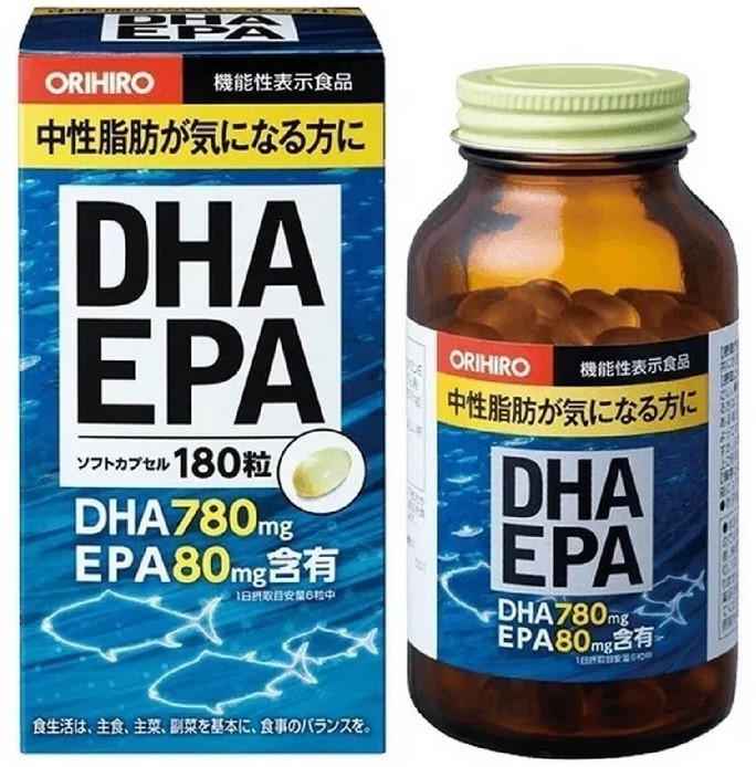 Пищевая добавка DHA 780 mg +  EPA  80 mg / ORIHIRO /180 капсул / 30 дней
