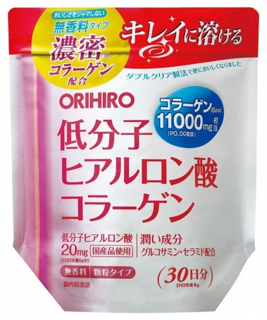 Пищевая добавка Коллаген 11000 ед  с гиалуроновой кислотой  / ORIHIRO / 30 дней