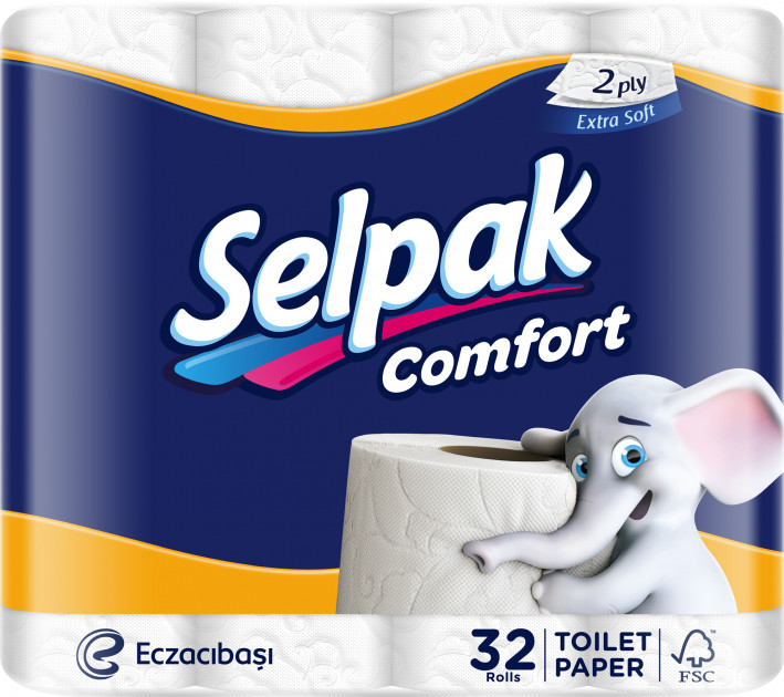 Туалетная бумага Selpak Comfort двухслойная 32 рул.
