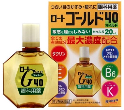 Капли для глаз Rohto 40 GOLD Mild / 20 мл