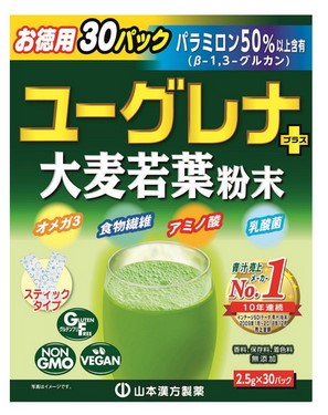 Аодзиру на основе Эвглены и листьев ячменя / 30 пакетов по 2,5 гр / Yamamoto Kampoh