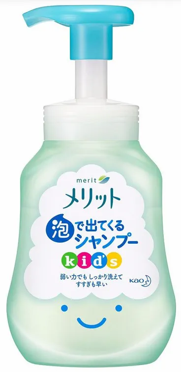 Детский шампунь-пенка KAO Merit kid’s с натуральными экстрактами Нежность (слабокислотный, без силиконов) 300 мл