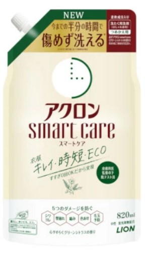 Жидкое средство для стирки LION Akron Smart Care деликатных тканей (без полоскания), запасной блок, 820 мл