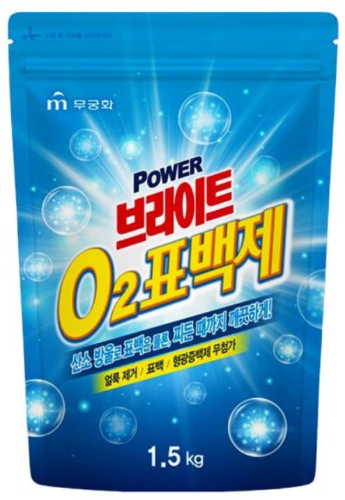 Порошковый кислородный отбеливатель для белых и цветных тканей MUKUNGHWA Power Bright (с добавлением соды) 1,5 кг