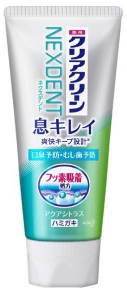 Зубная паста KAO ClearClean Nexdent комплексного действия для профилактики кариеса и удаления неприятного запаха с микрогранулами (цитрус и акватика) 110 гр