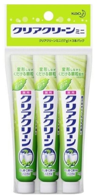 Зубная паста KAO ClearClean для профилактики развития кариеса с гранулами (натуральная мята) 17 г х 3 шт