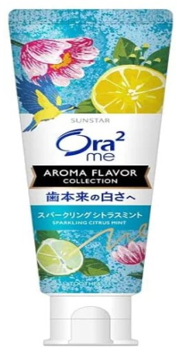 Зубная паста для белоснежных зубов и удаления налета, SUNSTAR Ora2 Me Aroma Flavor с цитрусово-мятным вкусом, 130 гр