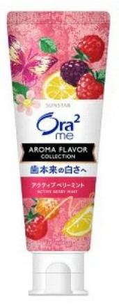 Зубная паста для белоснежных зубов и удаления налета, SUNSTAR Ora2 Me Aroma Flavor со вкусом ягод и мяты, 130 гр