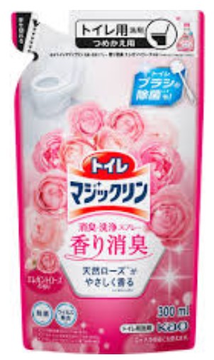 KAO Чистящее и дезодорирующее пенящееся средство Magicclean для туалета Элегантная роза (протирание сиденья и обработка унитаза / спрей) 300 мл