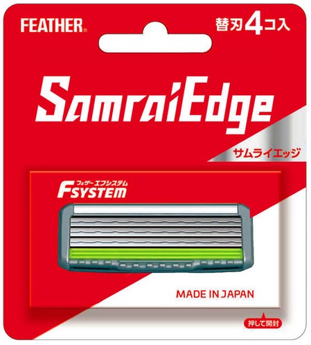 Feather Запасные кассеты с тройным лезвием для станков Feather Samrai Edge 4 шт