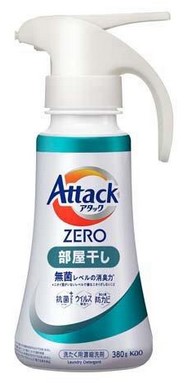 Жидкое средство для стирки KAO Attack ZERO (суперконцентрат, с защитой от неприятных запахов при сушке в помещении) 380 гр