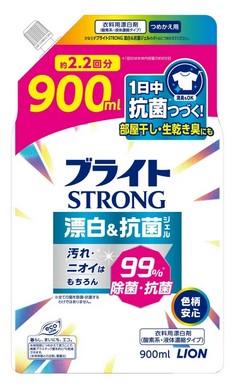 Гель-отбеливатель кислородный LION Супер яркость (для стойких загрязнений, с антибактериальным эффектом "Bright STRONG") 900 мл