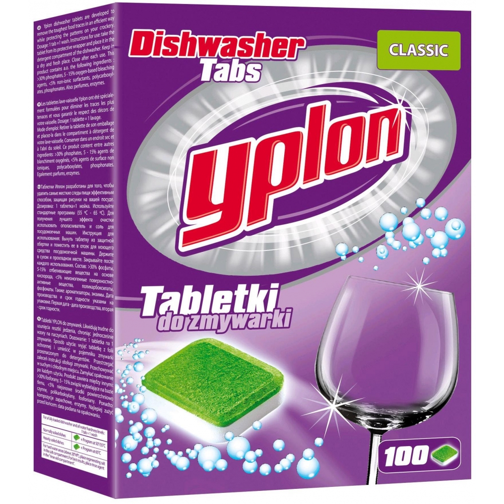 Таблетки для мытья посуды Yplon Classic, 100 шт.