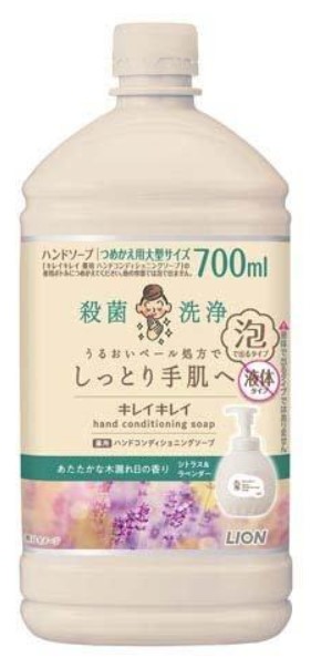 Мыло-пенка для рук LION Kirei Kirei (увлажняющий барьер + антибактериальное действие, аромат цитруса и лаванды) 700 мл