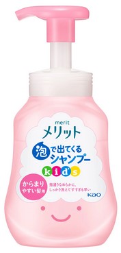 Детский шампунь-пенка KAO Merit kid’s с натуральными экстрактами Нежность и гладкость (слабокислотный, без силиконов) 300 мл