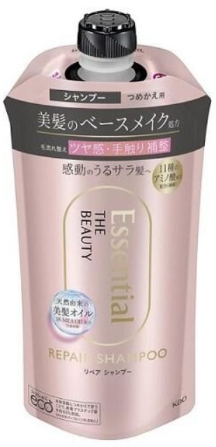 Шампунь KAO Essential The Beauty для повреждённых волос разглаживающий кутикулу Увлажнение и восстановление 340 мл